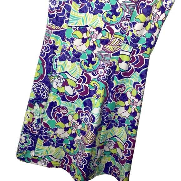 Title Nine Dress Sz S,M Purple Green Steadfast Floral Mini Outdoors Beach NWOT - Picture 5 of 10